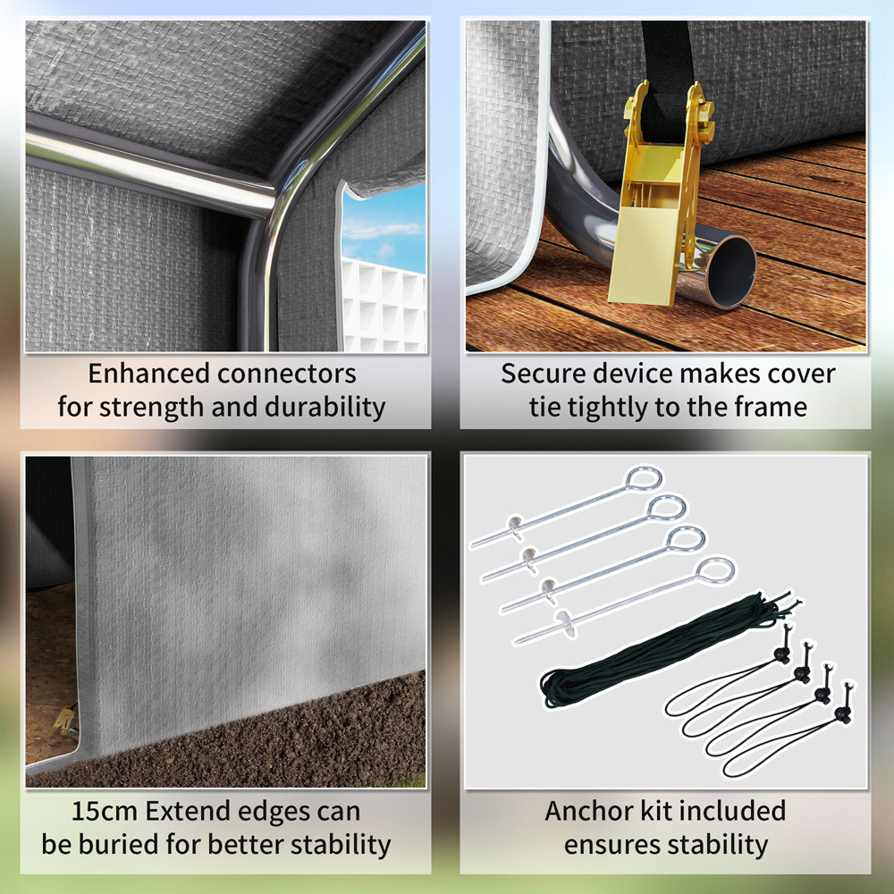Outsunny 6.5 x 6.5ft Grey Temporary Garden Storage Tent Image 6