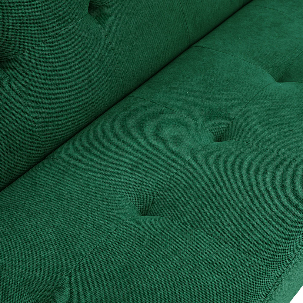 Living and Home 3 Seater Convertible Tufted Towelling Sofa Bed Image 4