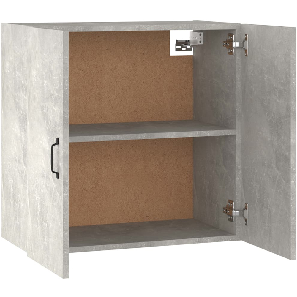 vidaXL 2 Door Concrete Grey Wall Cabinet with Black Handle Image 5