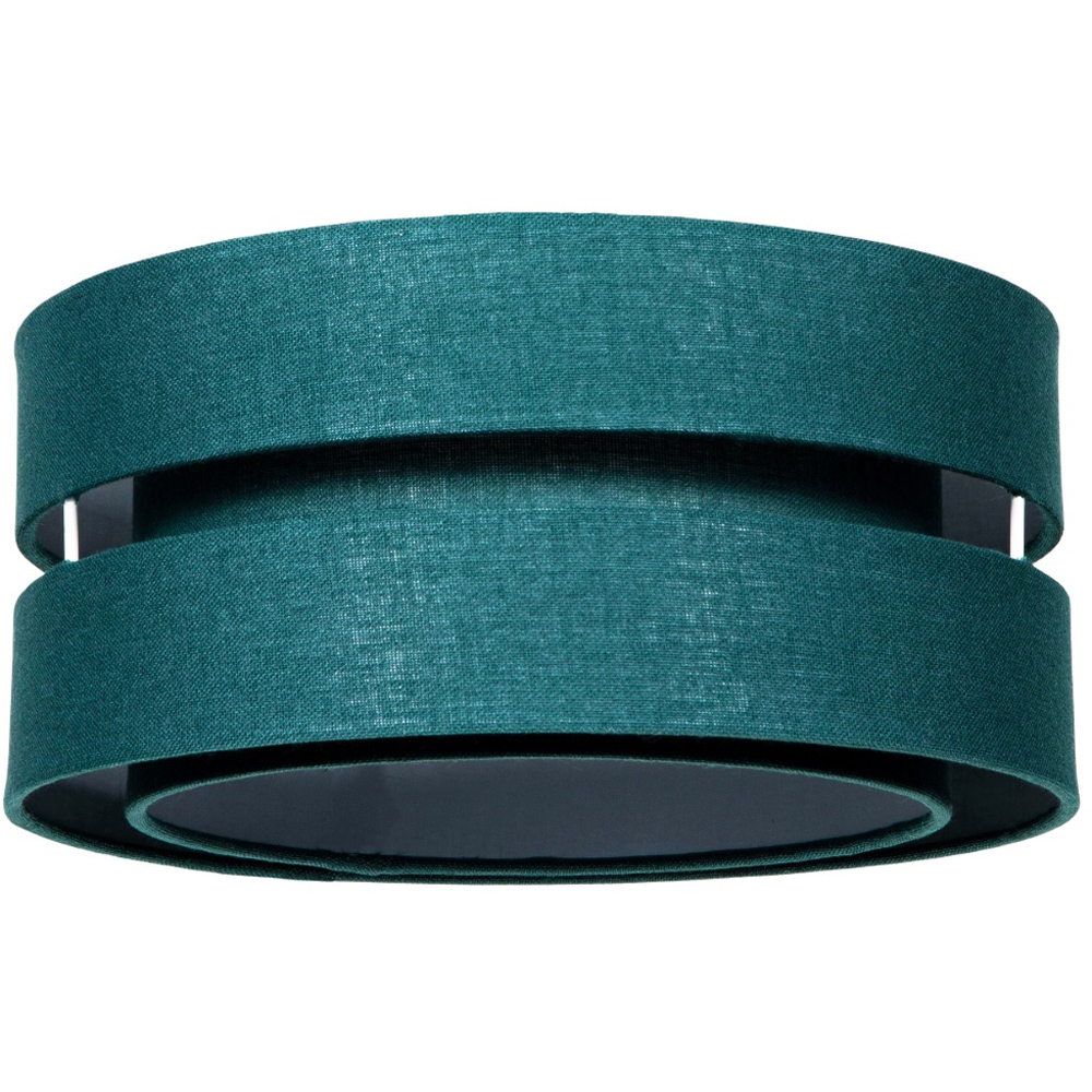 Happy Homewares 3 Tier Forest Green Linen Fabric Pendant Shade Image 1