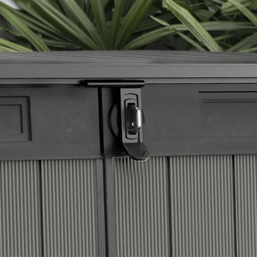 Keter Premier Jumbo 2020L Grey Wood Panel-Effect Bin Shed Image 3