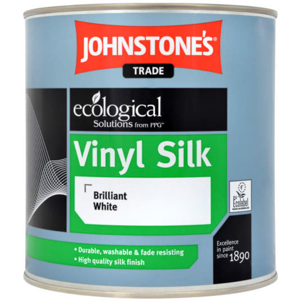 Johnstone's Trade Brilliant White Vinyl Silk Paint 1L Image 2