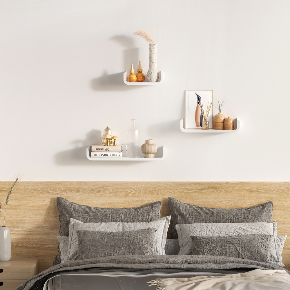 Portland Set of 3 White Floating Shelf Image 6