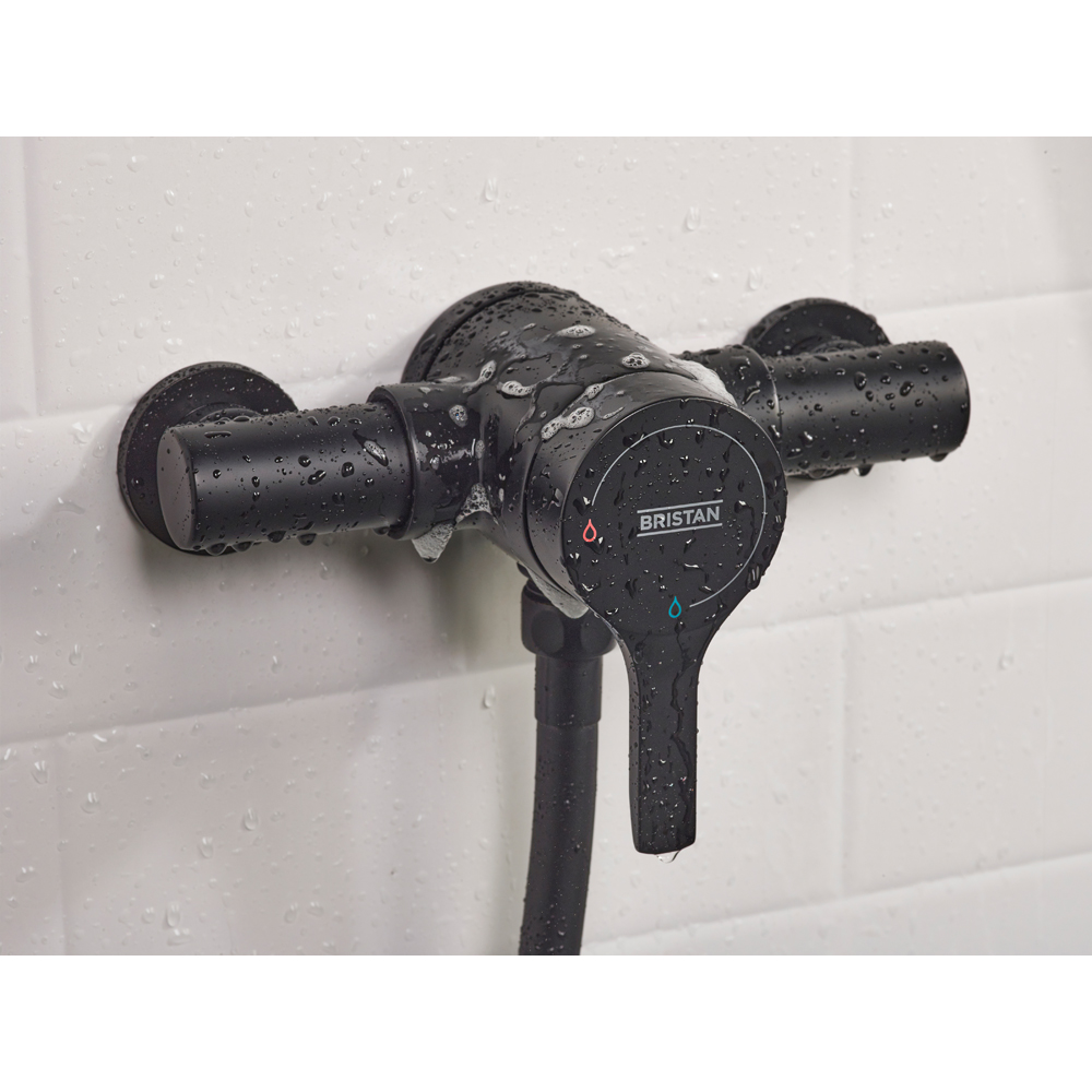 Bristan Onza Matt Black Thermostatic Exposed Shower Valve with Single-Function Handset Image 5