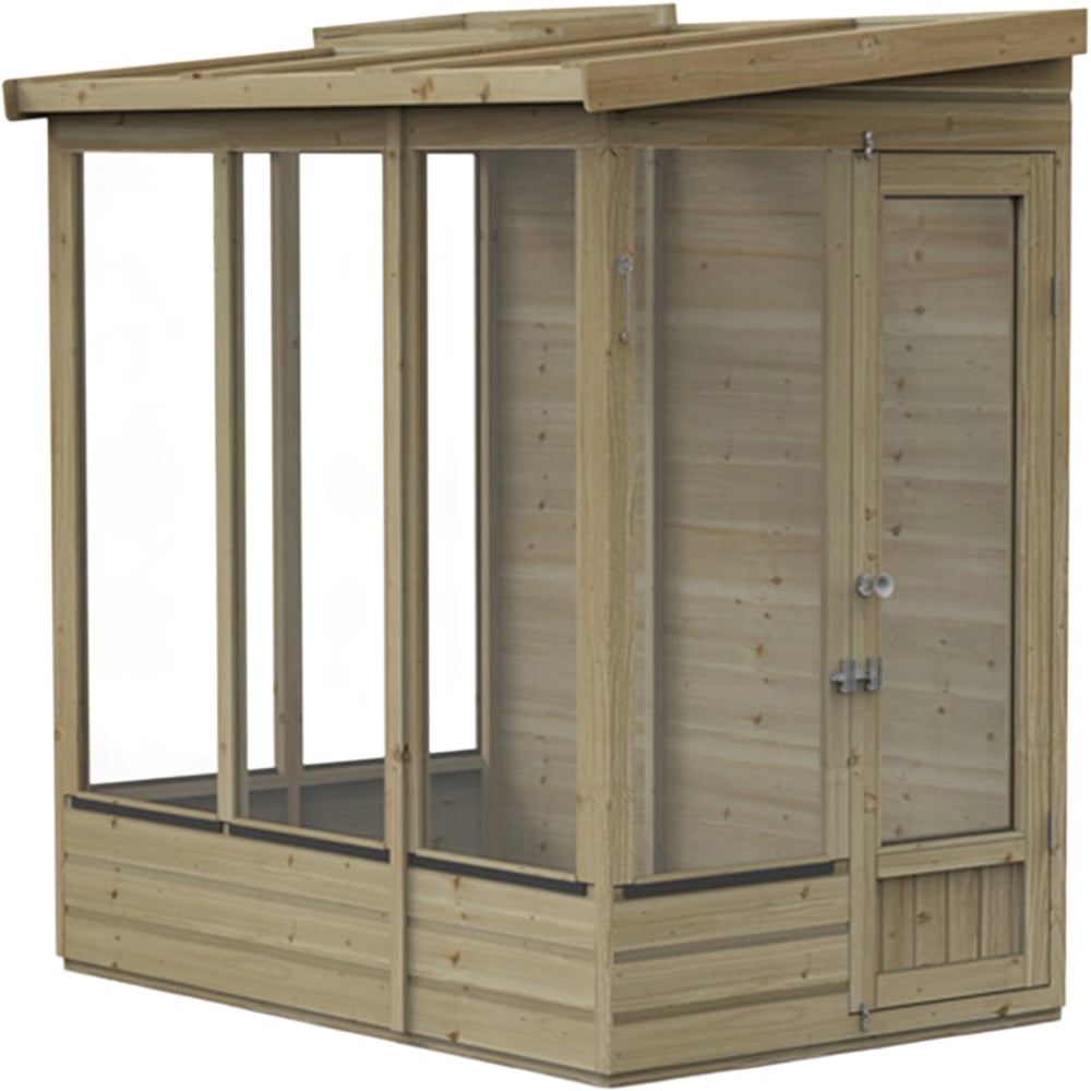 Forest Garden Solid Back Wallscape Lean-to 6 x4ft Greenhouse Image 1