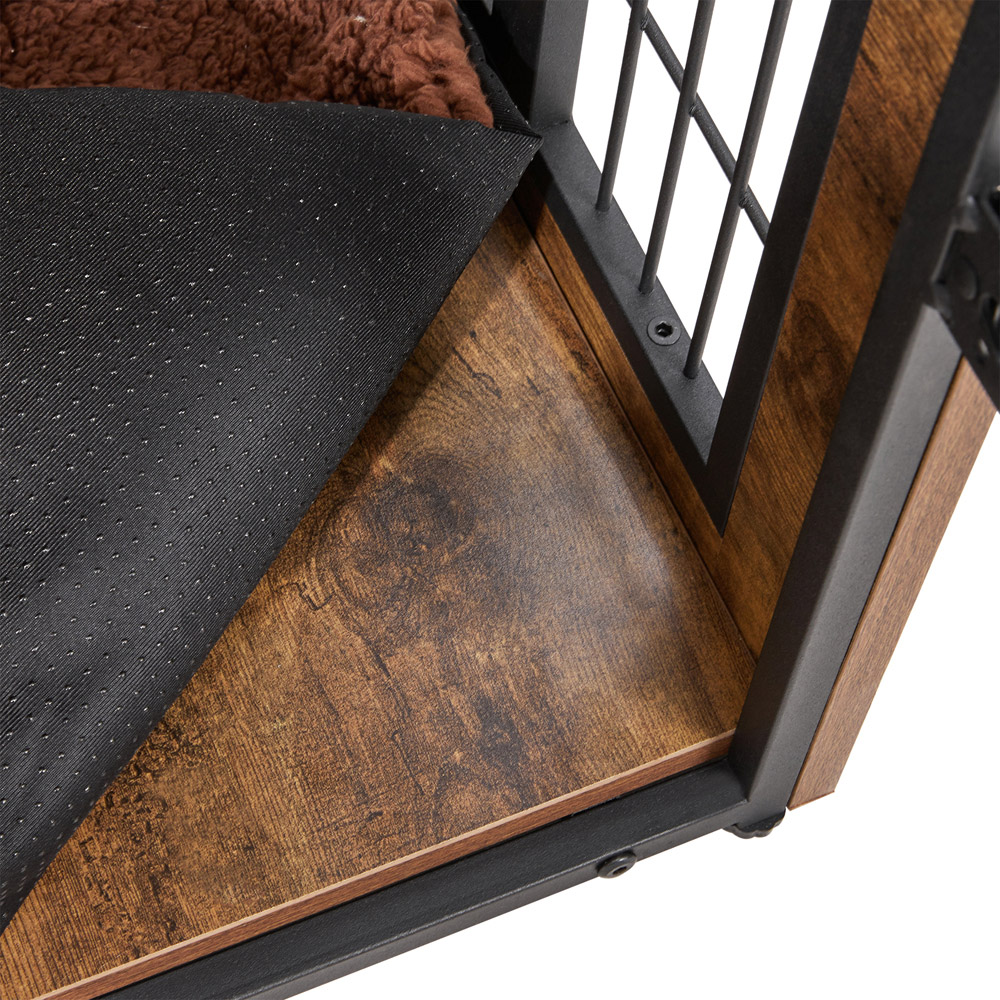 H&O Direct Farmhouse Style Dog Crate with Cushion Image 5