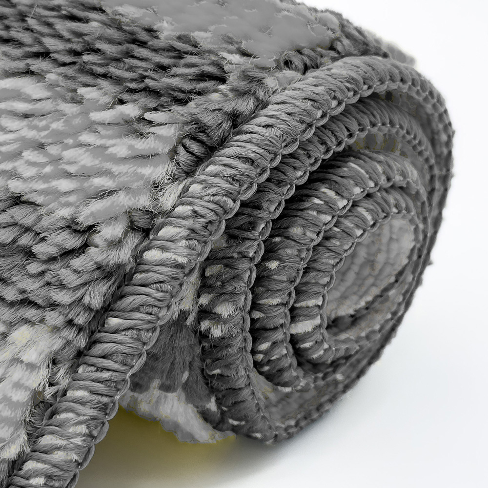 Velosso Chevron Stripe Grey Bath Mat Set Image 4