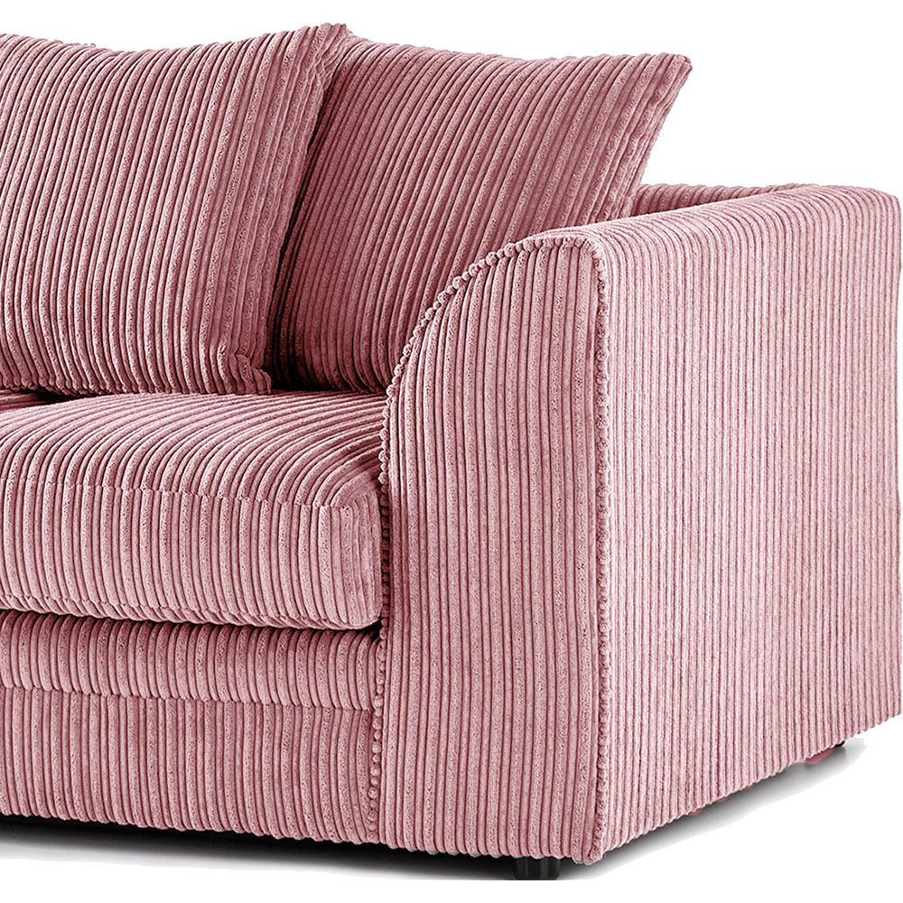 Luxor 2 Seater Pink Jumbo Cord Scatter Back Sofa Image 4