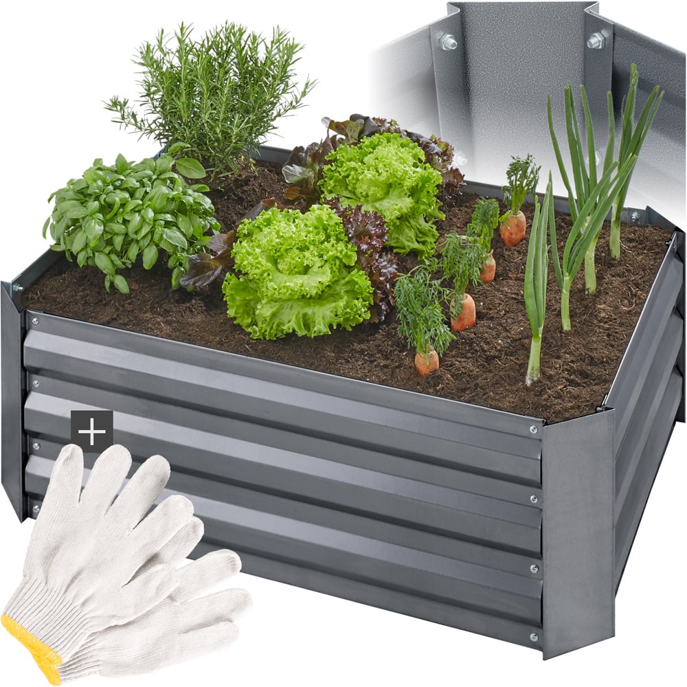 tectake Valeriana 60 x 80cm Galvanised Steel Raised Garden Bed Image 2
