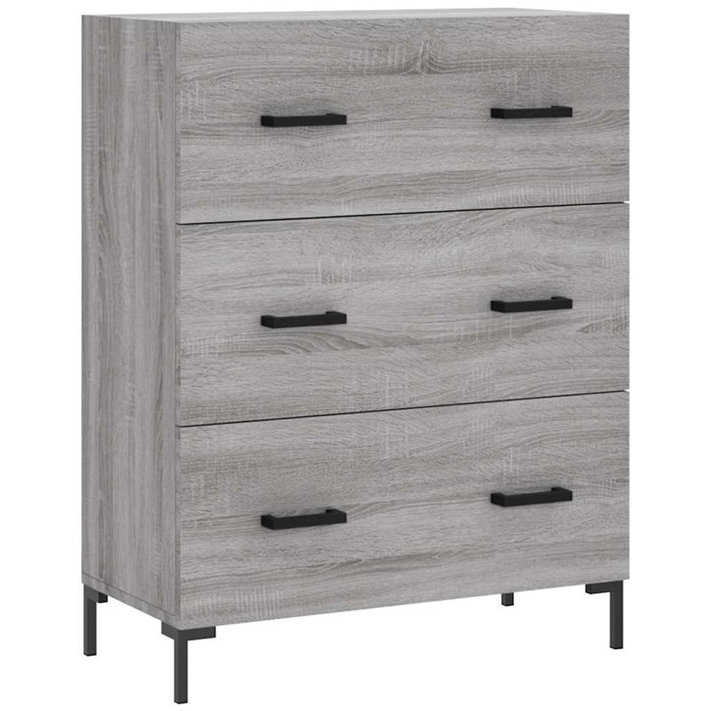vidaXL 3 Drawer 3 Shelf Grey Sonoma Highboard Image 7