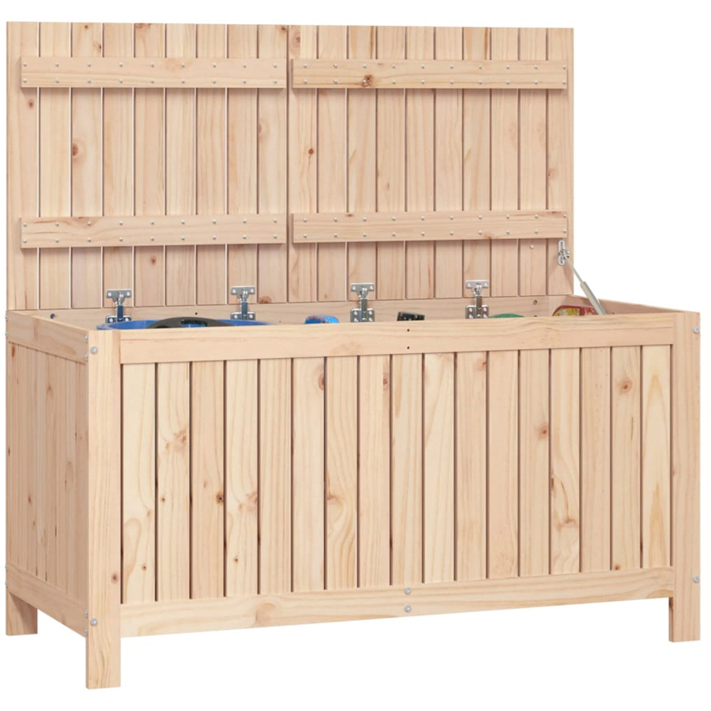 vidaXL 64 x 121 x 55cm Brown Pine Wood Garden Storage Box Image 4