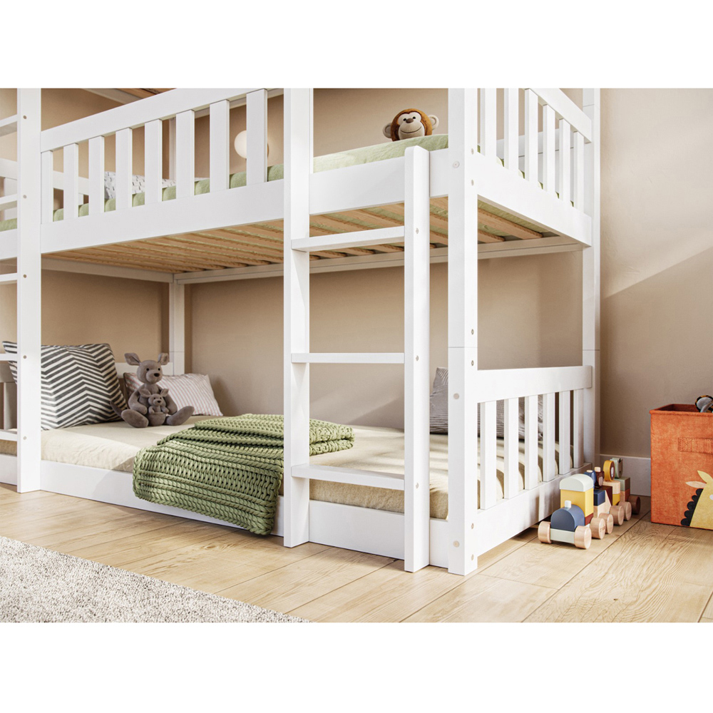 Flair Bea White Triple High Wooden Bunk Bed Image 3