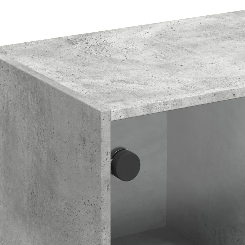 vidaXL 3 Glass Door Concrete Grey TV Cabinet Image 9
