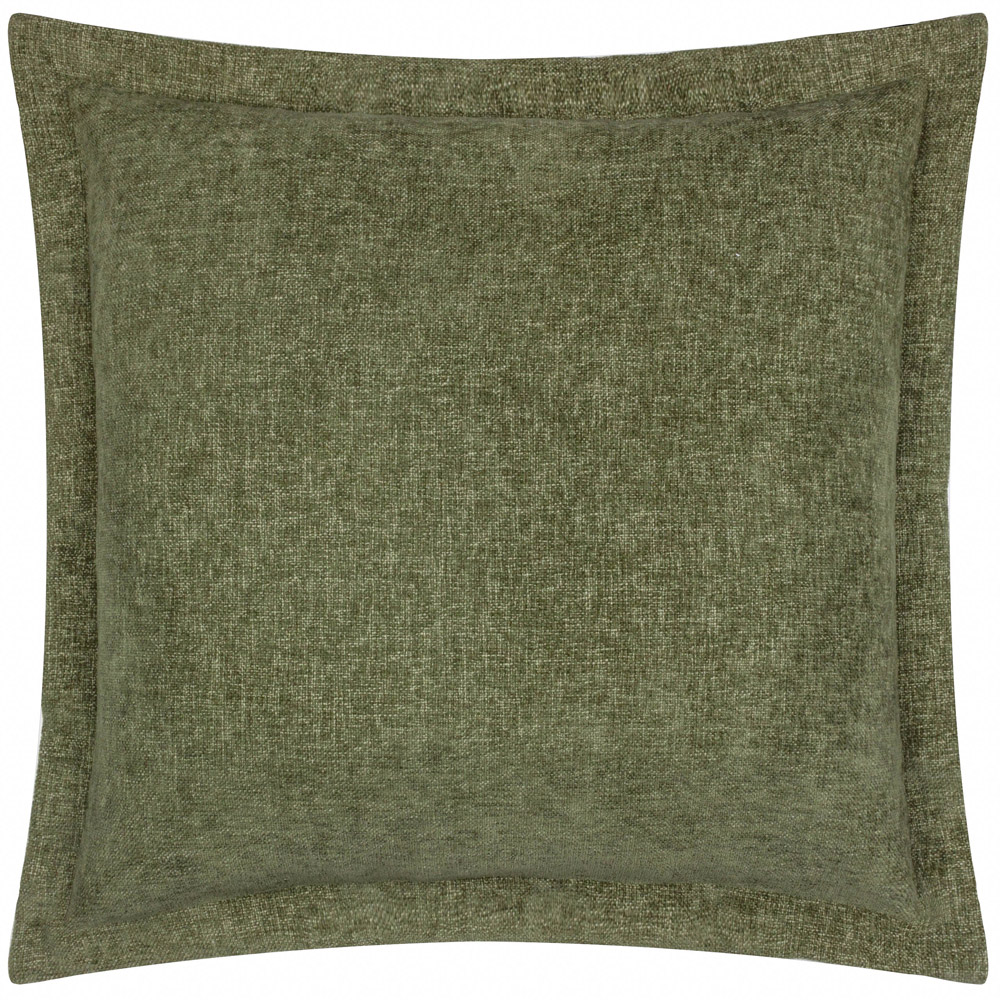 Yard Dune Green Chenille Polyester Filled Cushion 50 x 50cm Image 1