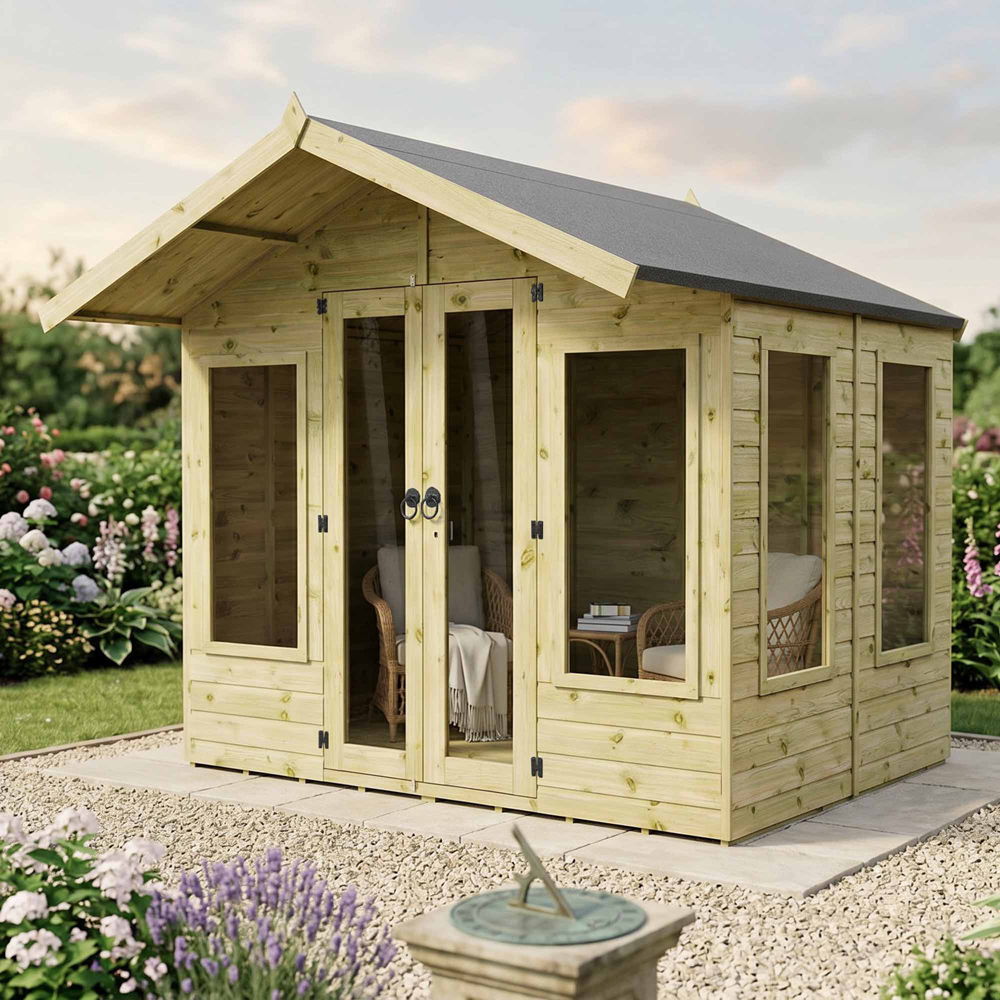 Mercia 6 x 8ft Double Door Premium Sussex Traditional Summerhouse Image 2