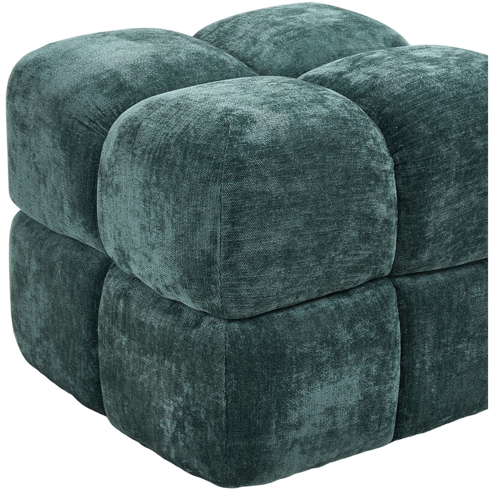 Living and Home Green Chenille Segmented Storage Footstool with Lift-Up Lid Image 6