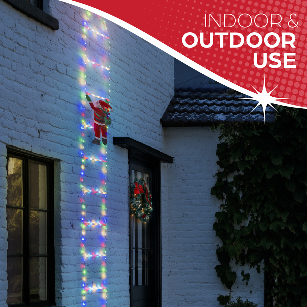 The Christmas Workshop 240 Multicolour LED Santa Climbing Ladder Decoration 9.8ft Image 6