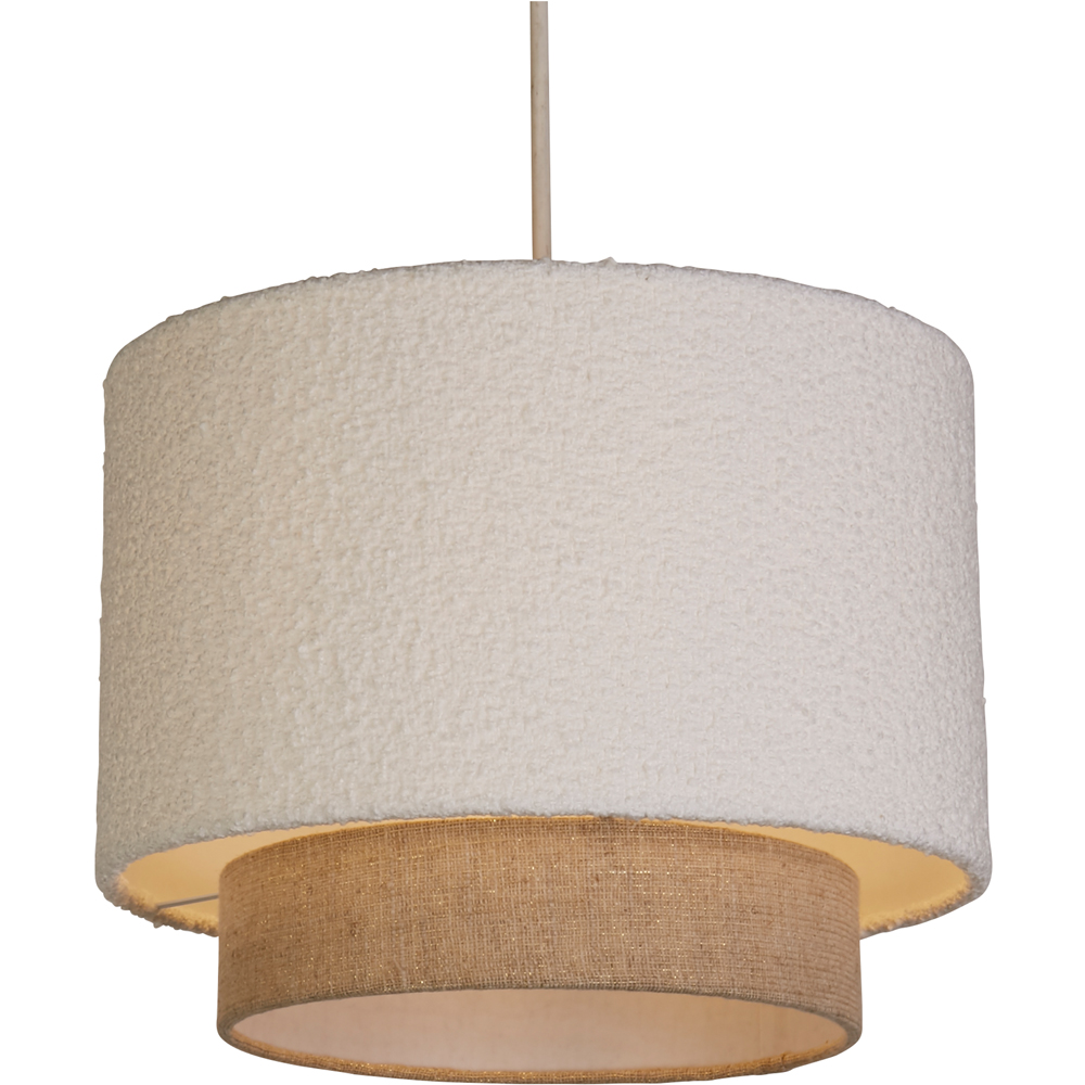 Lighting Collection Aurelia 2 Tier White and Gold Boucle Ceiling Shade Image 3