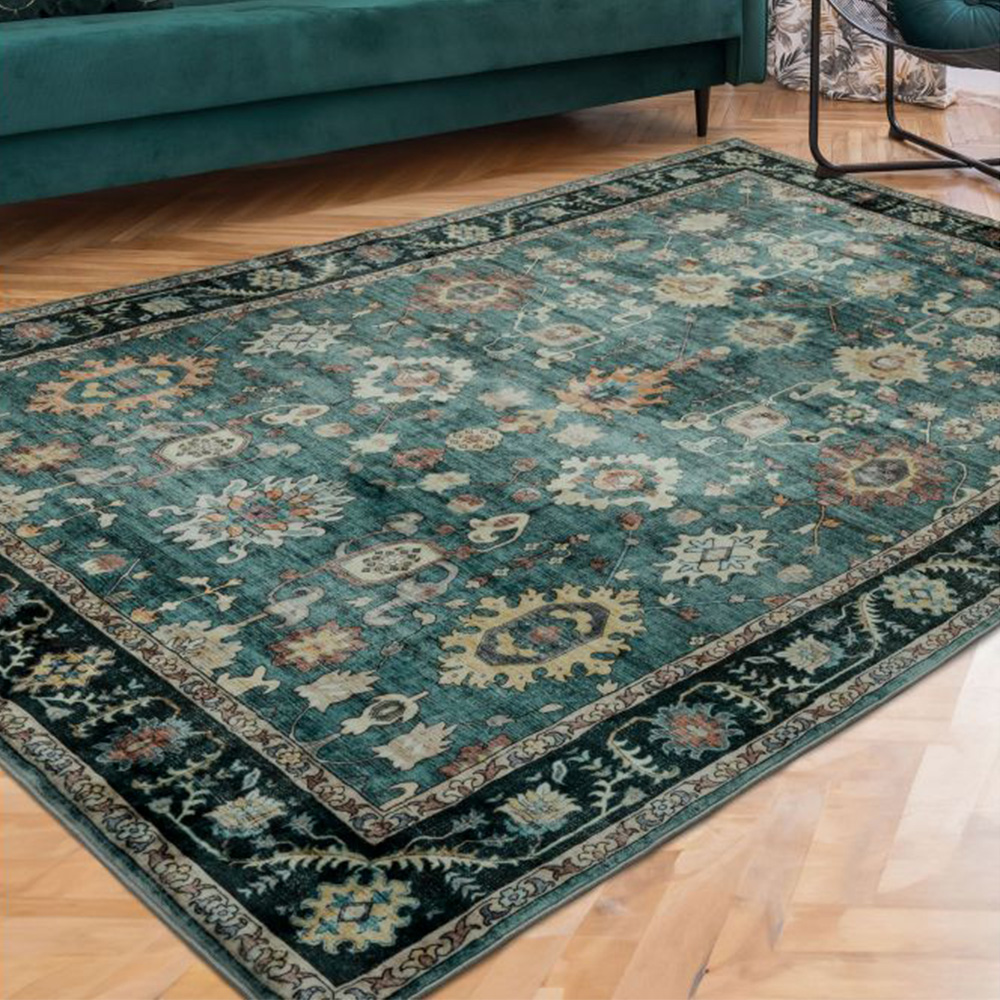Homemaker Roma Green Traditional Flat Rug 160 x 230cm Image 1