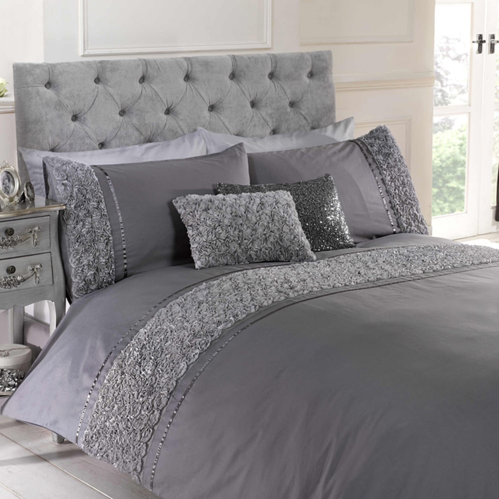 Rapport Home Limoges Single Grey Duvet Set Image