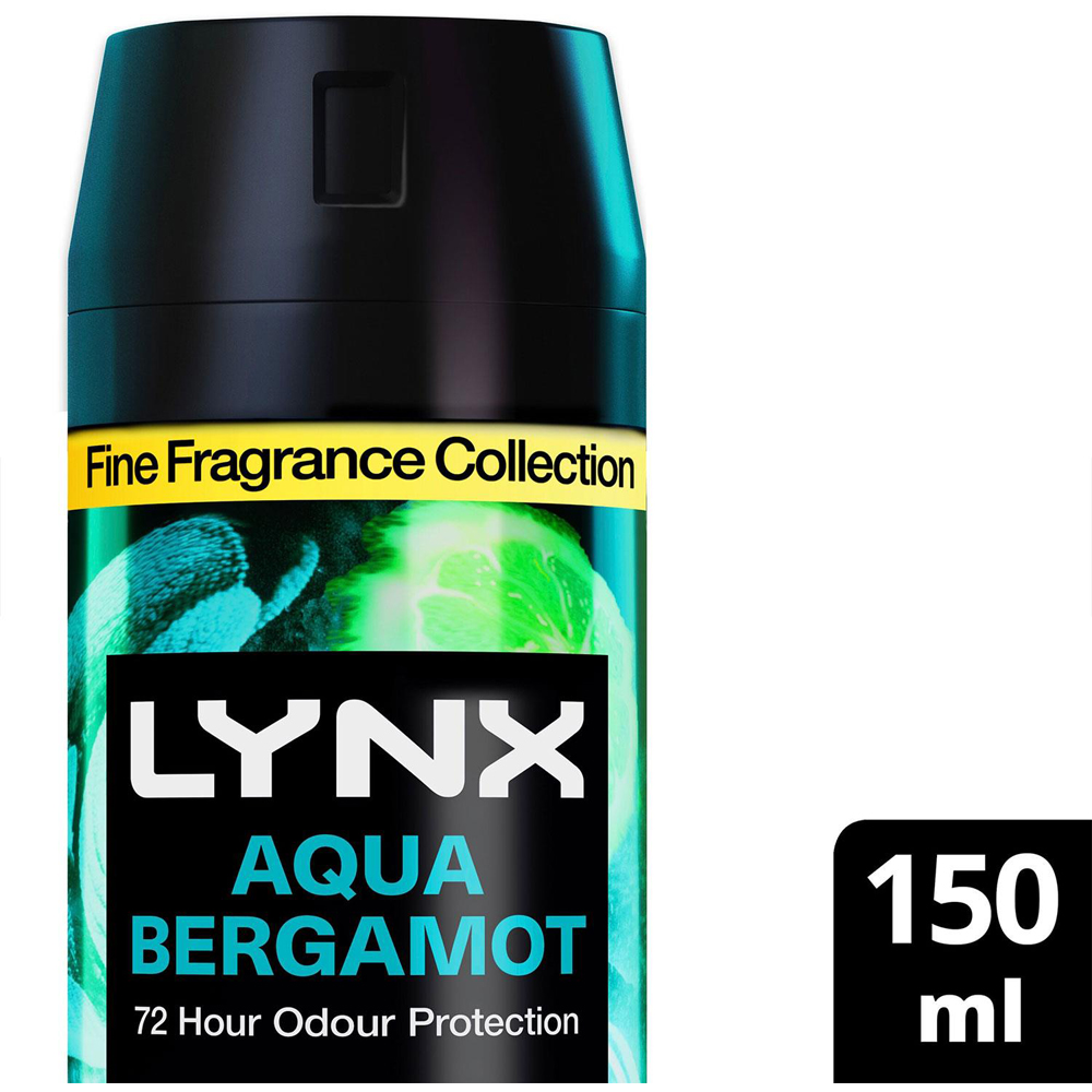 Lynx Fine Fragrance Men's Aqua Bergamot 72H Freshness Deodorant Body Spray 150ml 36 Pack Image 8