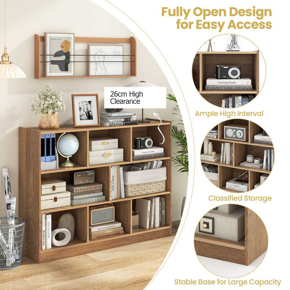 Costway 8 Cube Natural Wooden Bookcase Image 6