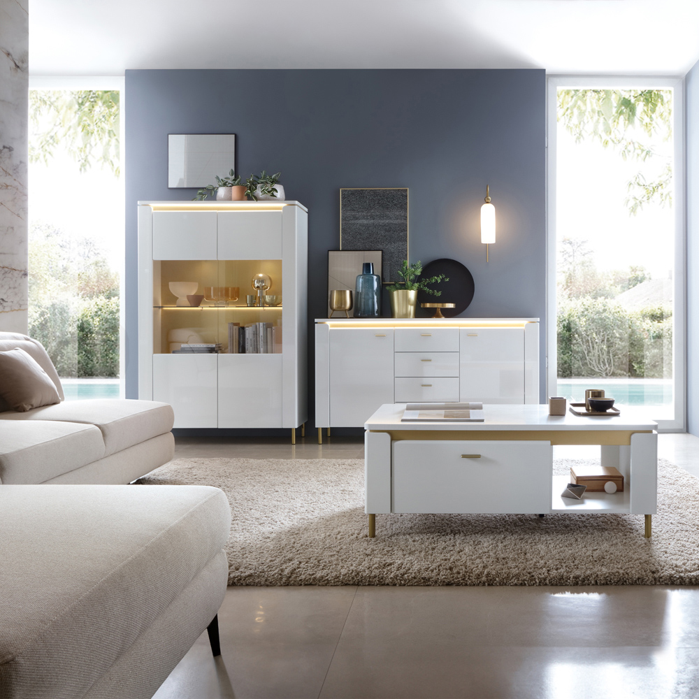 Furniture To Go Lazio 2 Door 4 Drawer Alpine White Sideboard Image 4