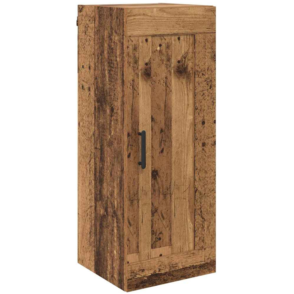 vidaXL Single Door 3 Drawer Old Wood Sideboard with Black Handles Image 7