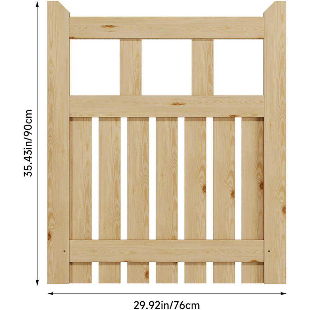 Outdoor Minimalist Nature Wooden Straight-Corner Garden Fence Door, 90 x 76 x 2.5cm Image 8