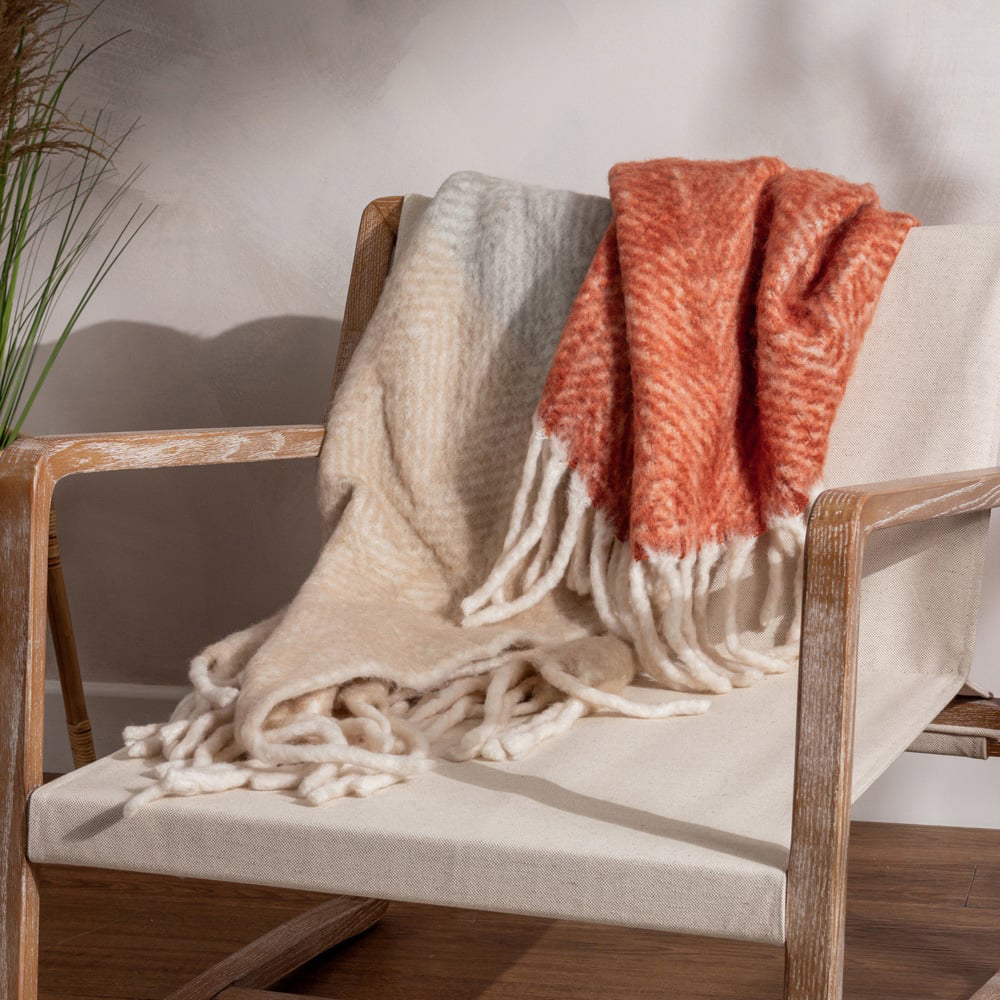 Yard Rawton Brick and Flint Ombre Herringbone Throw 130 x 180cm Image 2