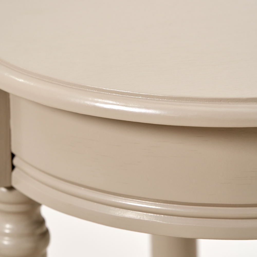Pacific Lifestyle Heritage Single Shelf Putty Pine Wood Round Accent Table Image 4