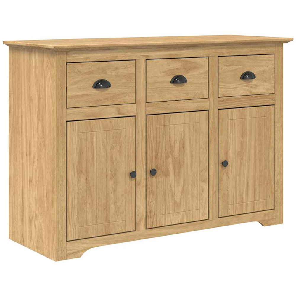 vidaXL Bodo 3 Door 3 Drawer Honey Brown Sideboard Image 2