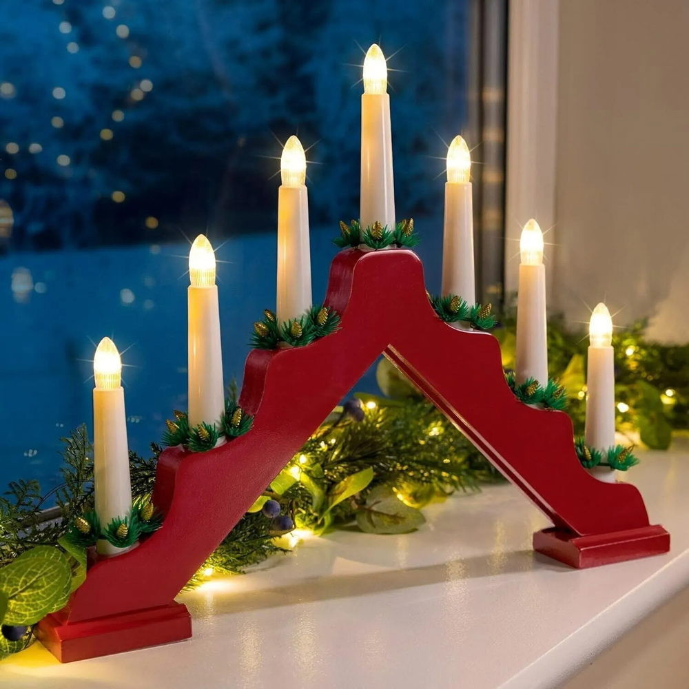 Marco Paul LED Red Candle Bridge Image 3