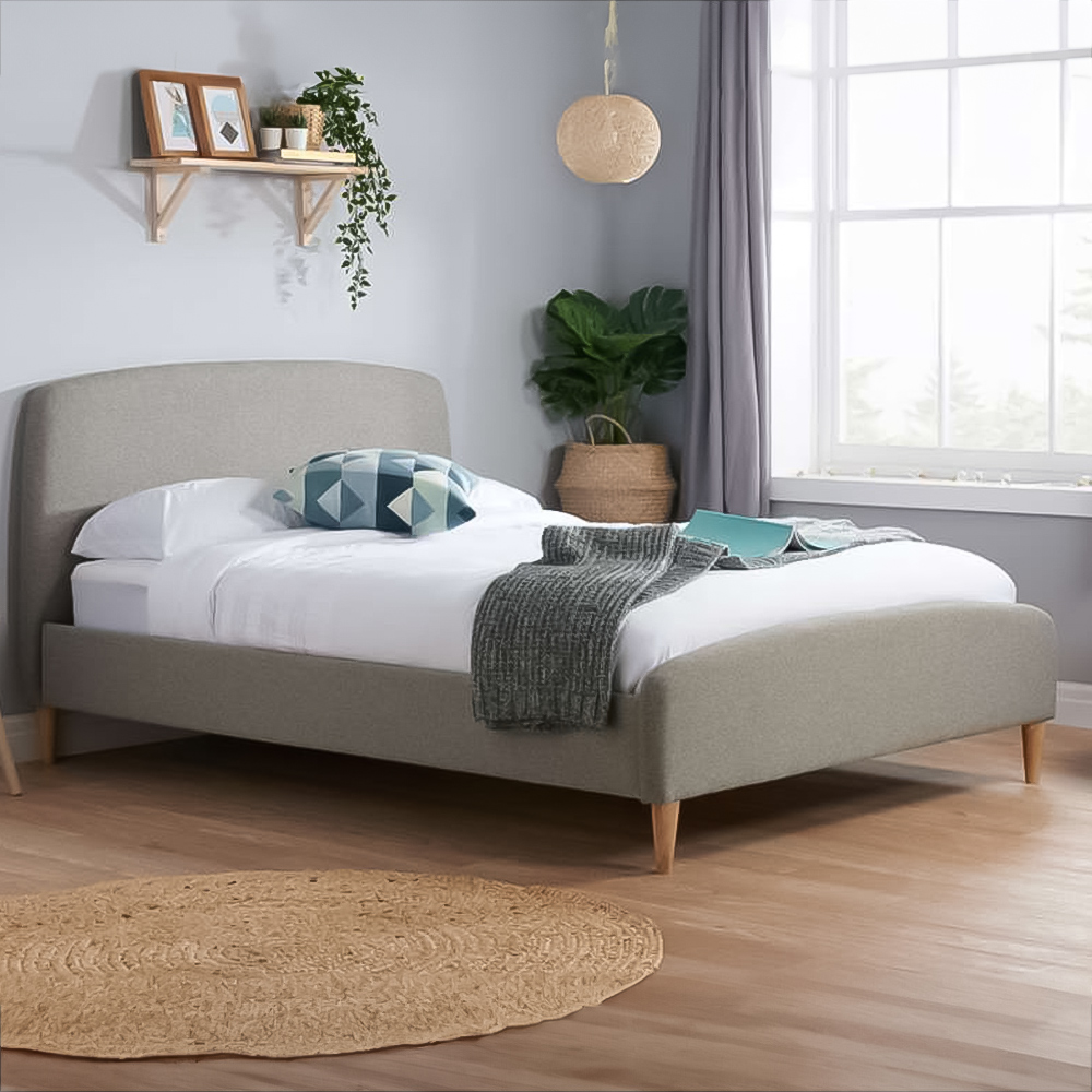 Quebec King Size Grey Bed Image 1