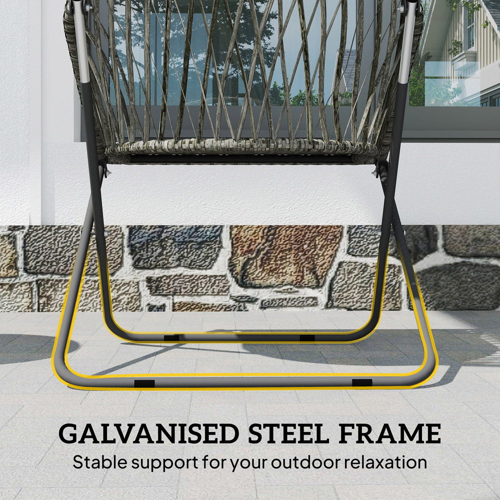 Outsunny 2 Seater Grey Rattan Foldable Garden Bistro Set Image 8