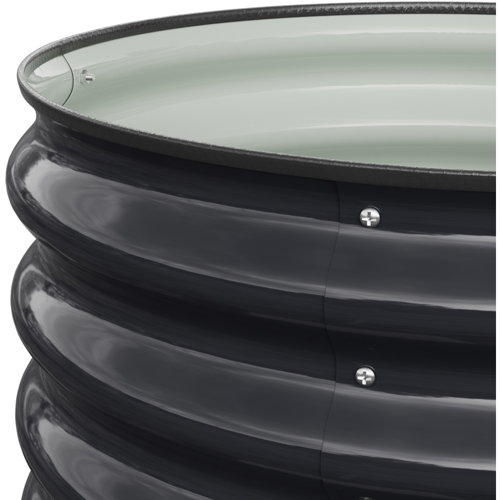 Living and Home Black Round Metal Raised Garden Bed with Open Bottom 60 x 30cm 2 Pack Image 7