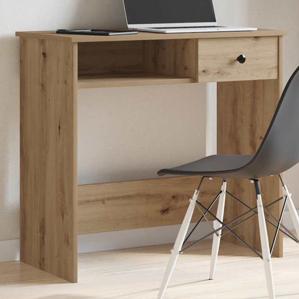 vidaXL Single Drawer Single Shelf Computer Desk Artisan Oak Image 1