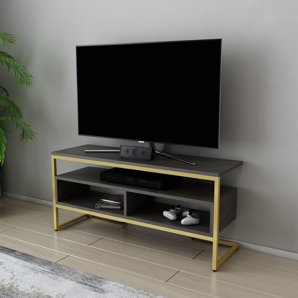 Decorotika Merrion 3 Shelf Gold Wenge TV Stand for 50 inch TV Image 5