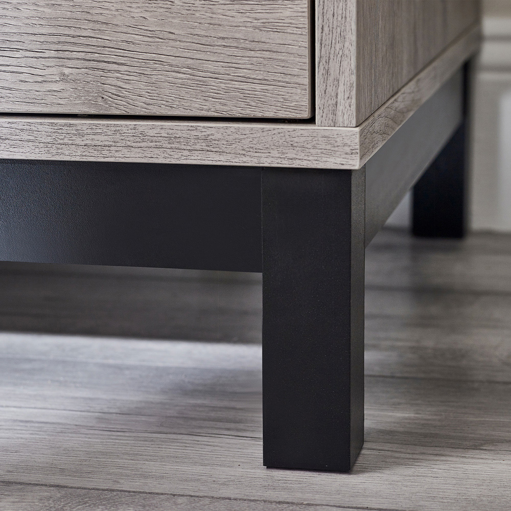 Julian Bowen Bali 2 Door Single Drawer Grey Oak Wardrobe Image 5