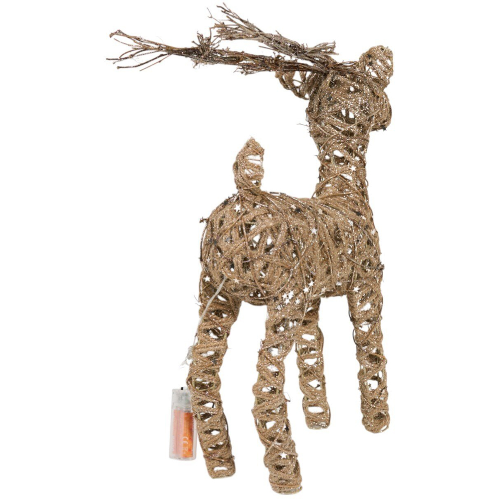 LED Rattan Reindeer Standing DecorationBrown Image 3