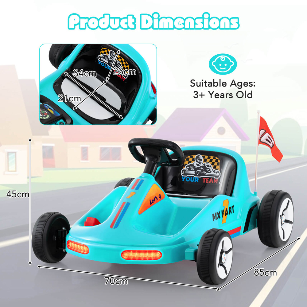 Costway Blue Kids Electric Go Kart with Remote Image 9