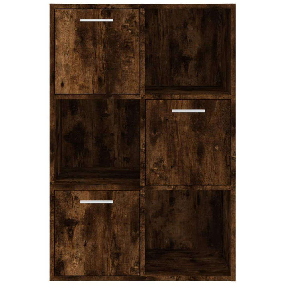 vidaXL 3 Door 3 Shelf Smoked Oak Storage Cabinet Image 3