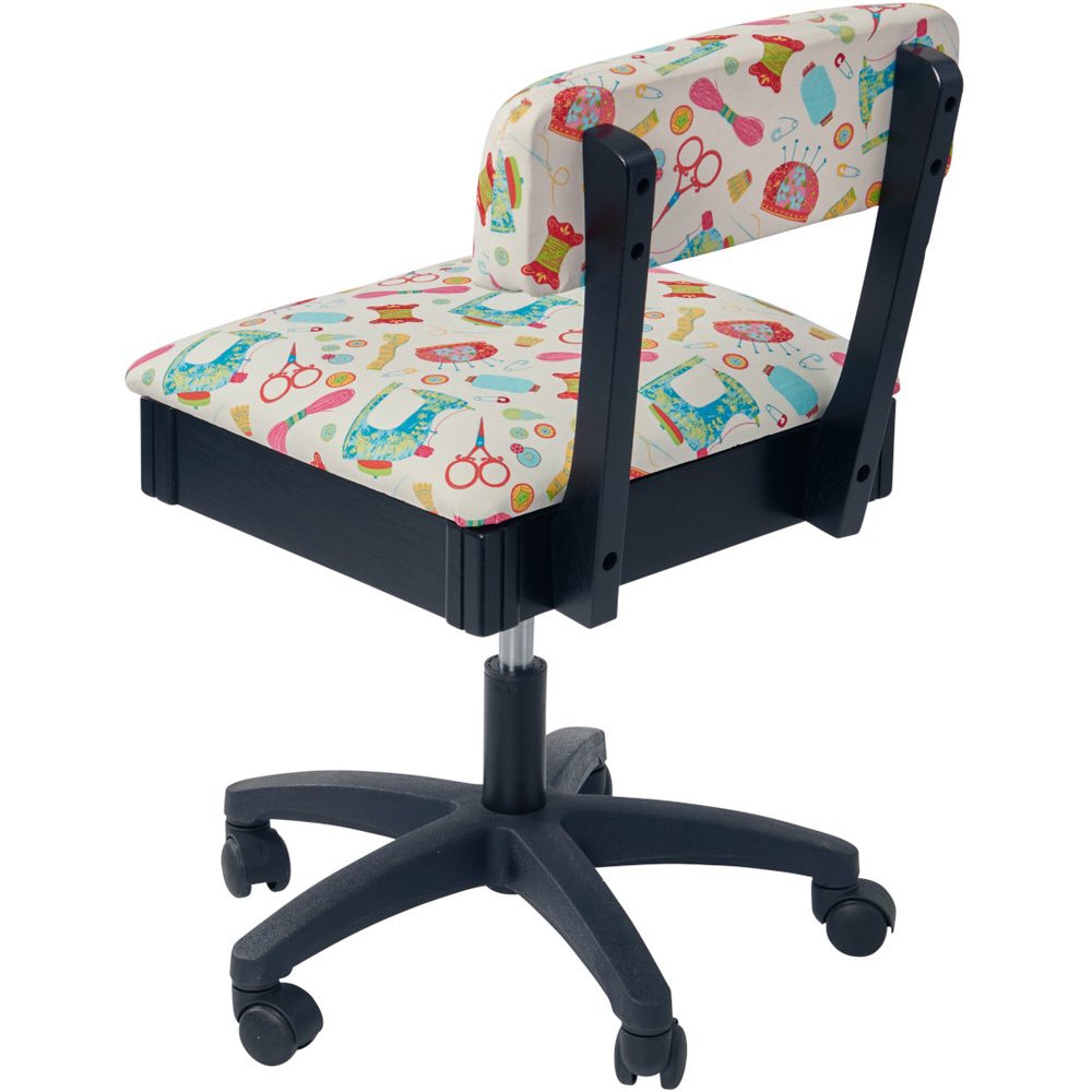 Sewing Online HT2017 White Multi Notions Design Hydraulic Sewing Chair with Underseat Storage Image 3