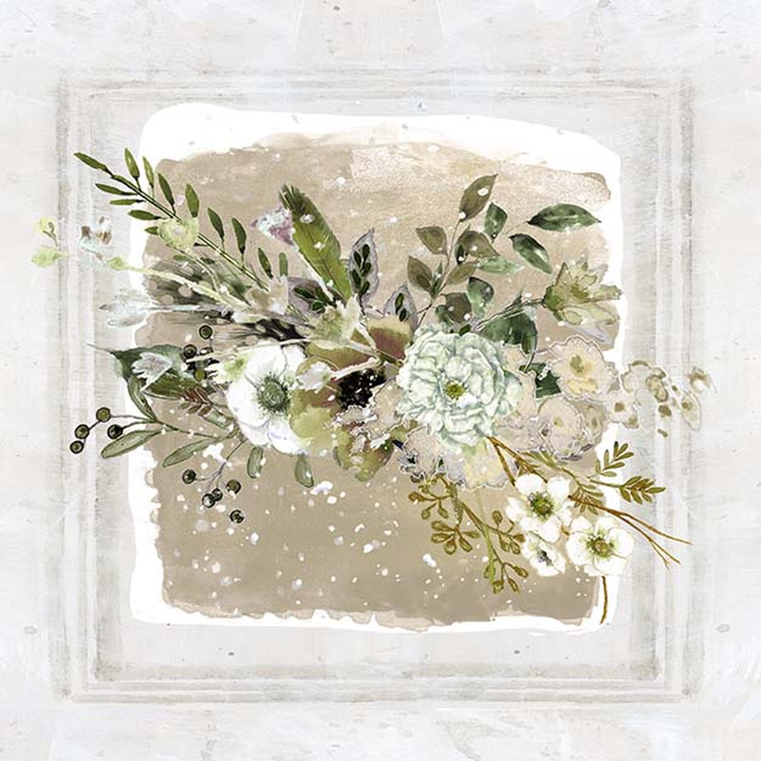 Kathryn White Frosted Bouquet Art - Neutral Image 2