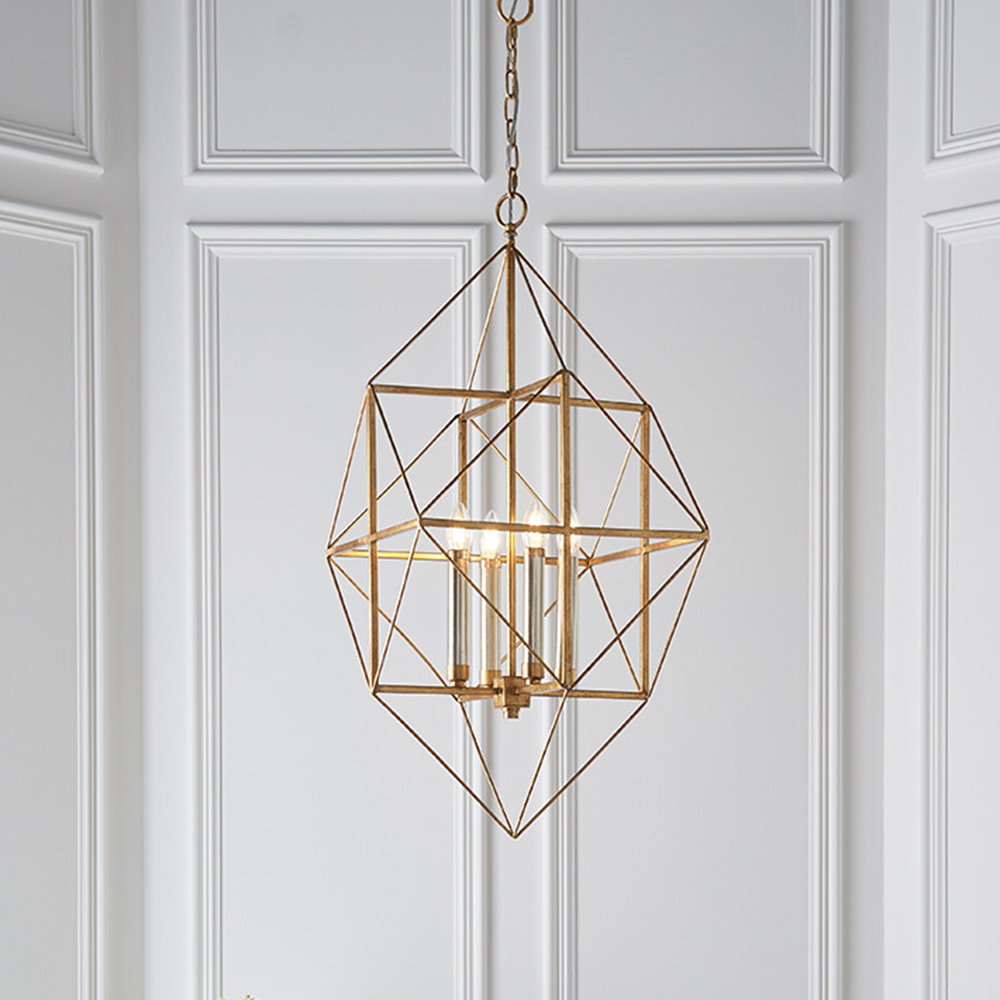 Merano Pescara Gold and Silver Leaf Pendant Light Image 2