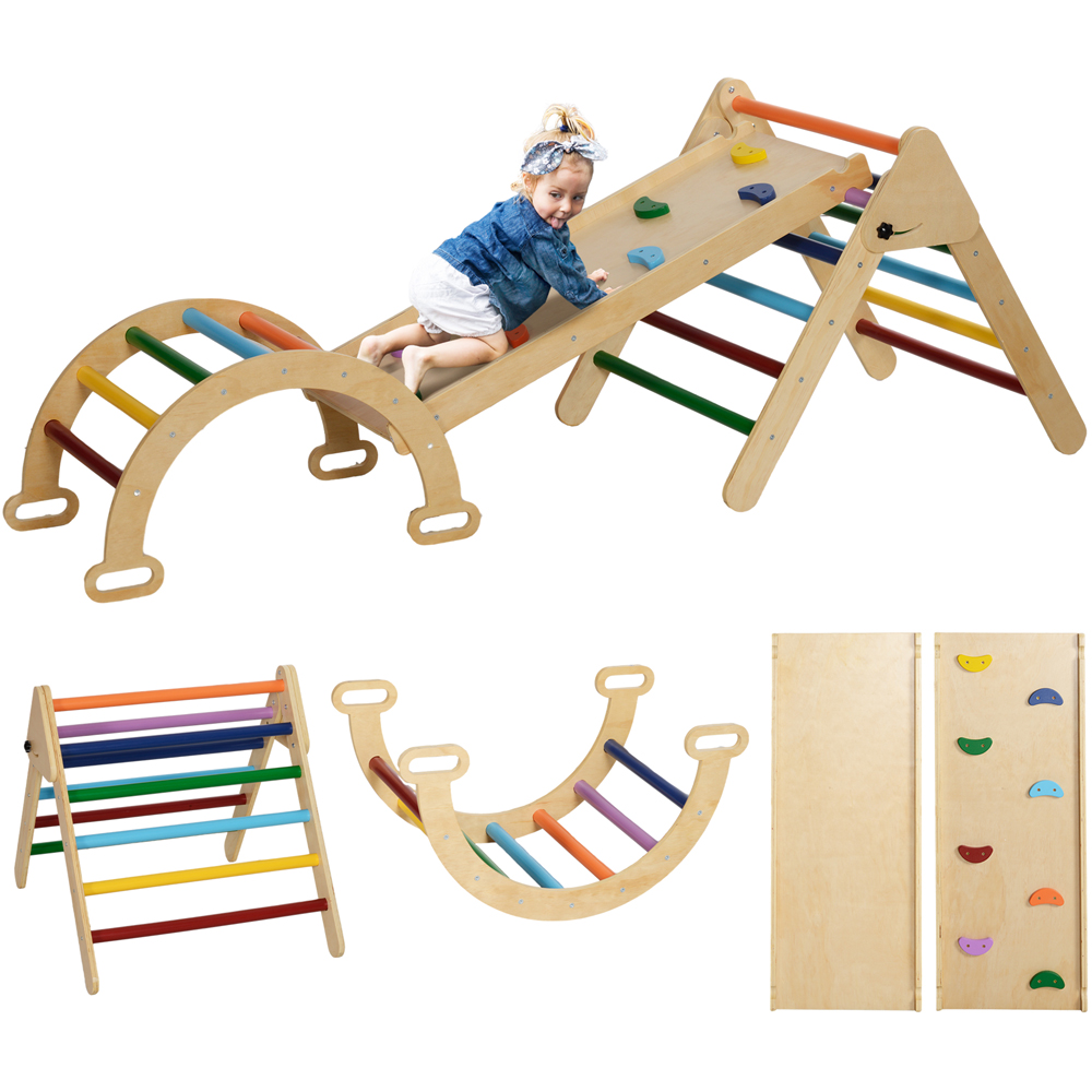 AIYAPLAY Arch 5 in 1 Toddler Climbing Frame with Ramp Image 3