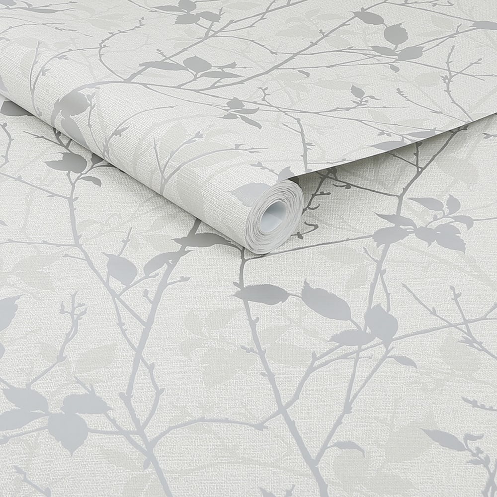 Boutique Belle White and Silver Wallpaper Image 2