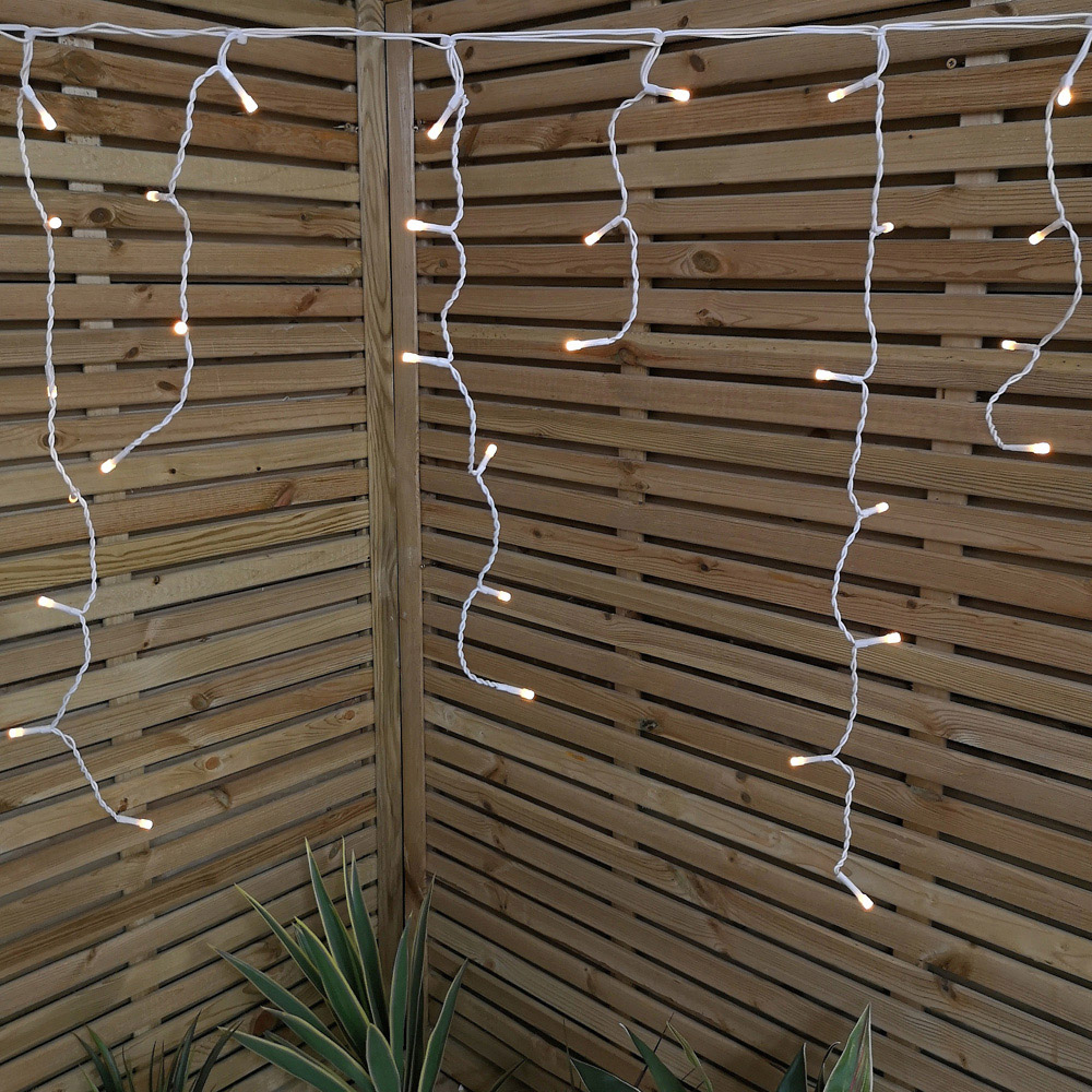 Samuel Alexander 1000 Vintage Gold LED White Cable Frosted Icicle Light 25m Image 8