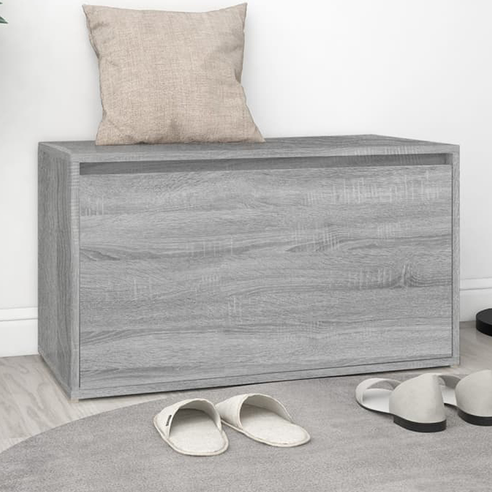 vidaXL Single Drawer Grey Sonoma Hall Bench Image 1