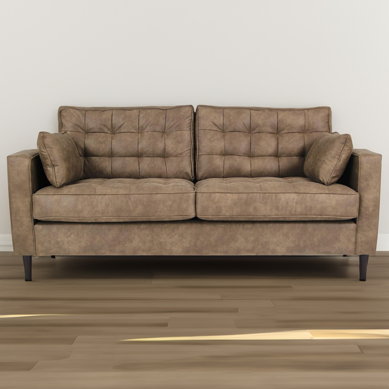 Anabelle 3 Seater Brown Fabric Sofa Image 1